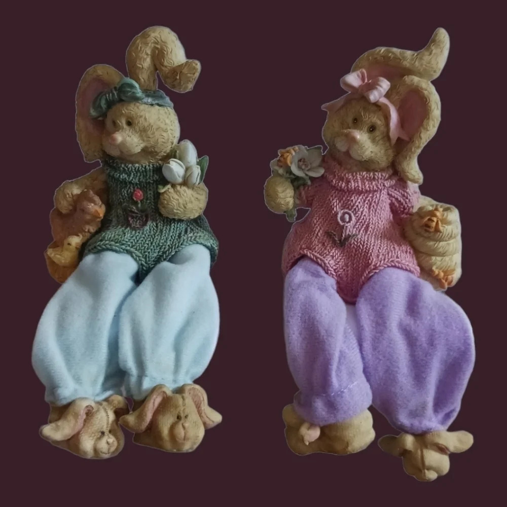 Ganz easter bunny shelf sitter set of 2 - Picture 3 of 6